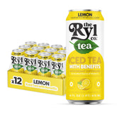 The Ryl Co lemon iced tea can, front view, zero sugar and zero calories.