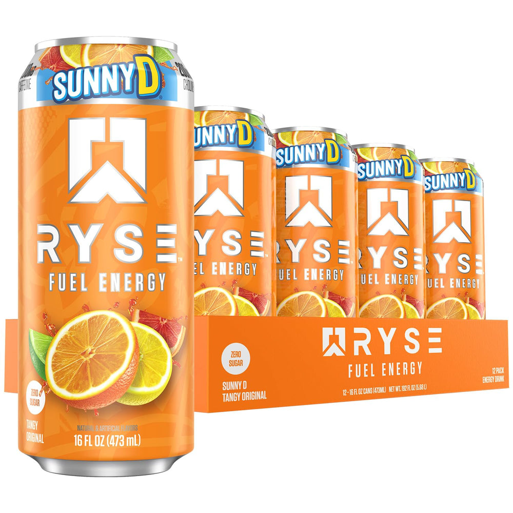 RYSE Fuel Energy Drink SunnyD Tangy Original can for a clean energy boost