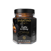 Sabatino Tartufi truffle-infused honey jar closeup for cheese pairing