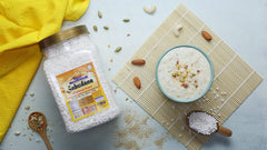 Rinse-ready Sabudana pearls for quick prep before soaking or cooking.