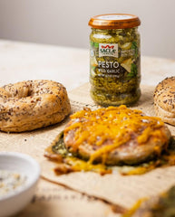 SACLA pesto jar open ready to use on pasta or crostini