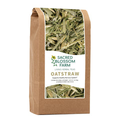 Sacred Blossom Farm oatstraw bundle close-up for a soothing herbal infusion