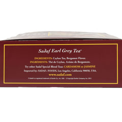 Sadaf Earl Grey tea bags individually wrapped to maintain aroma