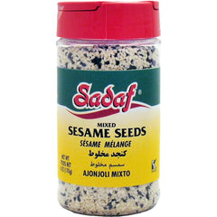 Sadaf mixed sesame seeds in a bottle with shaker top for quick seasoning and flavorful cooking