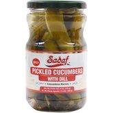 Sadaf Pickled Cucumbers with Spicy Dill jar boosts meals with bold, zesty flavors.