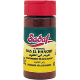 Sadaf Ras El Hanout bottle pour showcasing aromatic spice blend for tagine