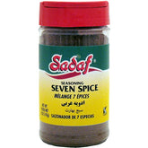 Sadaf Seven Spice bottle ready to sprinkle for vibrant Lebanese flavors.