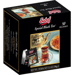Sadaf Special Black Tea Bags in a box for easy pantry storage and quick brews.