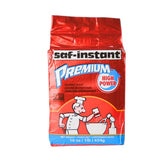 SAF Instant Premium Yeast 16oz label, convenient storage for quick baking prep.