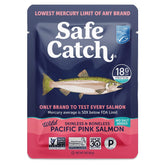 Safe Catch skinless boneless wild pink salmon pouch for quick, high-protein meals.