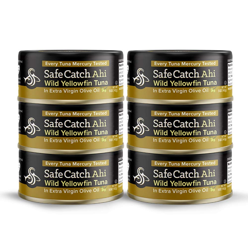 Safe Catch wild Ahi tuna in olive oil, rich flavor and high protein