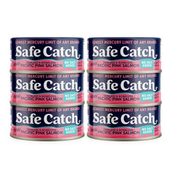 Safe Catch wild pacific pink salmon can with skinless filets for quick meals
