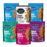 Saffron Road Bombay Spice chickpeas bag showing savory crunch for on-the-go snacking