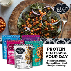 Saffron Road Sea Salt chickpeas bag highlighting crisp texture
