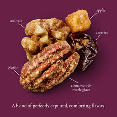 Sahale Maple Pecans Glazed Mix with cherries and apples visible for fruity notes.