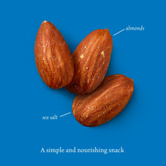 Sahale almonds with non-GMO, kosher, gluten-free labeling for mindful snacking.