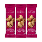Sahale Snacks pomegranate-vanilla cashews glazed, glossy single-serve pouch for quick snacking.