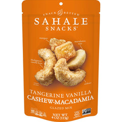 Sahale Snacks Tangerine Vanilla Glazed Mix pouch front view for on-the-go snacking