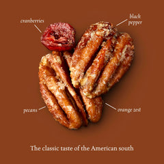 Orange zest visible in Valdosta Pecans Glazed Mix.