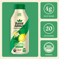Saint James iced tea glass with ice highlighting a refreshing, clean taste