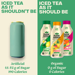 Saint James Iced Tea organic ingredients closeup—purity without artificial additives.