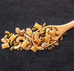 Salad Pizazz topping adds savory crunch to soup bowls.