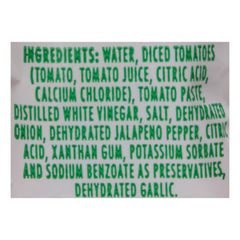 Salsa Del Sol Picante packet back view showing packaging details for home prep.