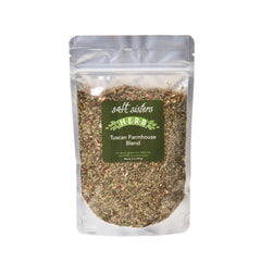 Salt Sisters Tuscan Farmhouse Sea Salt Blend bottle ready to season meals