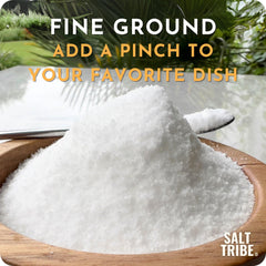Slightly moist Baja Sea Salt texture with fine grains.