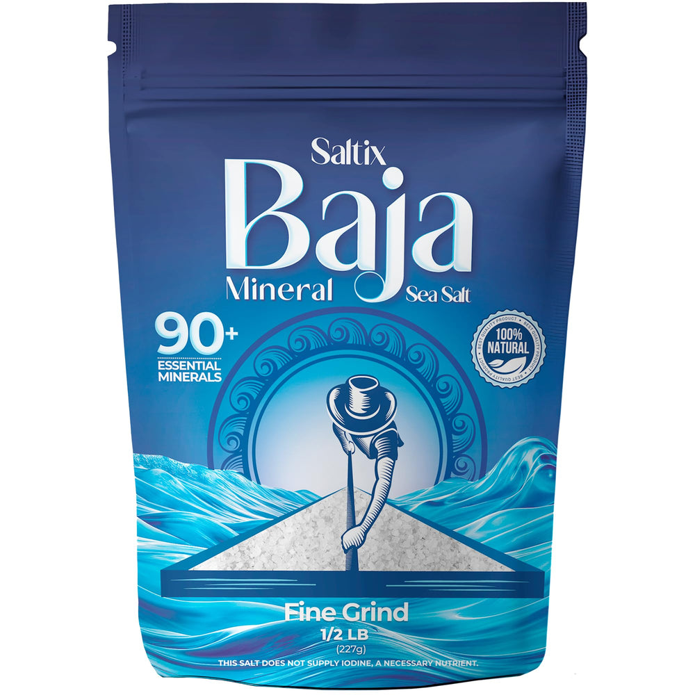 Saltix Baja mineral sea salt fine grind ideal for seasoning and finishing dishes.