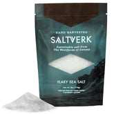 Saltverk sea salt flakes packaging highlights premium finishing salt for recipes