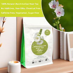 SAMCCI Marshmallow Root Tea bags closeup showing ultrasonic sealing