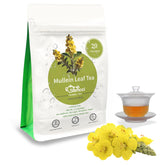 SAMCCI mullein tea bag close-up for respiratory comfort and mild aroma.