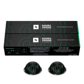 Samra Origins Togetherness Blend Vertuo pods for quick double espresso.