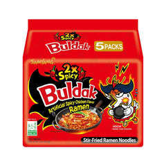 Samyang Buldak Hot Chicken Ramen pack of 5 with quick, bold 2X spicy flavor