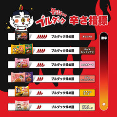 Samyang Carbo Spicy Chicken Cup Noodles flavor sachets arranged for easy preparation.