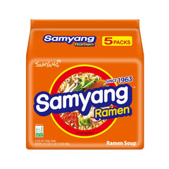 Samyang Ramen original broth in a steaming bowl for comfort.