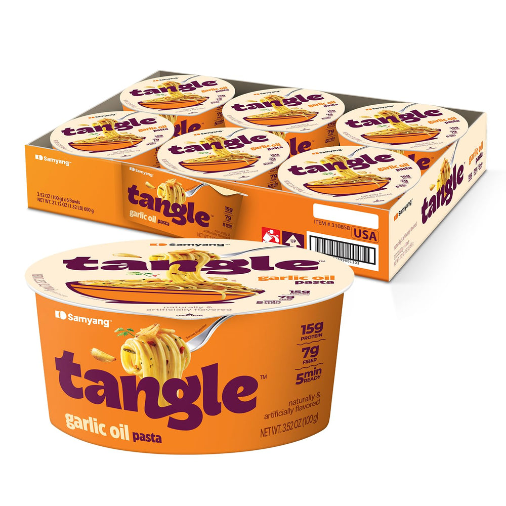 SAMYANG Tangle Garlic Oil Spaghetti pack with roasted garlic and olive oil for quick dinners.
