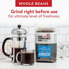San Francisco Bay Coffee ground just before brewing for maximum freshness.