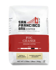 San Francisco Bay Fog Chaser bag ready for grinding, yielding rich aroma.
