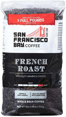 San Francisco Bay French Roast coffee bag shows 3 lb packaging for daily drip or brew enjoyment.