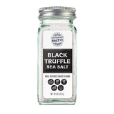 San Francisco Salt Company's Italian Black Truffle Sea Salt in a glass shaker for gourmet finishing touch