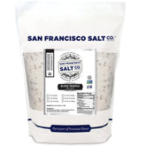 San Francisco Salt Company's Italian Black Truffle Salt jar close-up, premium aroma and gourmet finish.