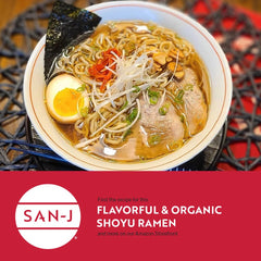 San-J Organic Shoyu dipping sauce enhances sushi and vegetables.