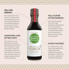 San-J Tamari Lite marination-bowl adds depth to meats and vegetables.