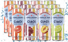San Pellegrino Ciao blood orange can with bold citrus twist for lively meals