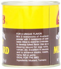 S&B Oriental Hot Mustard Powder on spice rack ready for marinades.