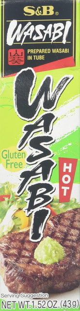 S&B Prepared Wasabi tube packaging for convenient squeeze and quick servings.