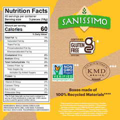Sanissimo Salmas oven-baked crackers—golden edges highlight wholesome, light crunch ideal with dips.