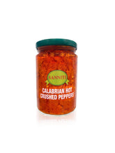 Sanniti Calabrian hot crushed peppers jar for bold pasta sauces.